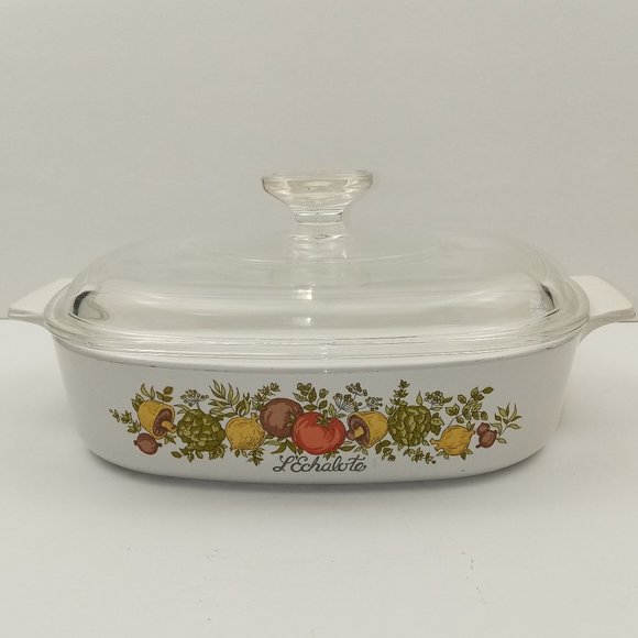 Vintage Corning Ware L'Echalote Spice of Life A-8-B Casserole Baking Dish Pyrex - Picture 1 of 5